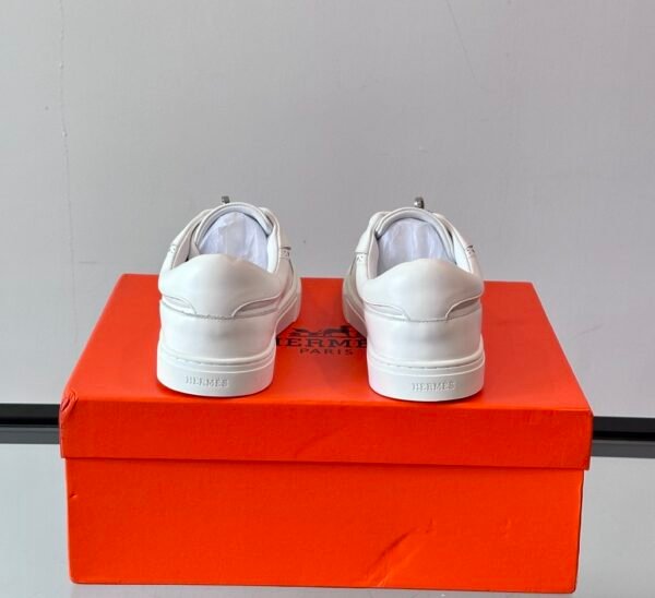 HRMS Day Leather Trainers with Palladium-Plated Kelly Buckle – All White