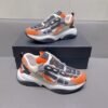 AMR Mesh & Suede Bone Runner Trainers – Grey Black & Orange