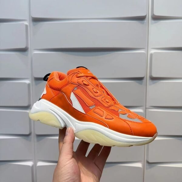 AMR Mesh & Leather Bone Runner Trainers – Orange