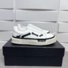AMR Low-Top Leather Skel Trainers – White & Black Accents