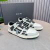 AMR Skel Leather Trainers – Light Grey with Black Accents