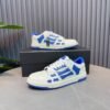 AMR Skel Leather Trainers – White with Blue Accents