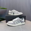 AMR Skel Leather Trainers – White with Grey Panels