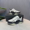 AMR Mesh Suede & Leather Bone Runner Trainers – Grey Black & White