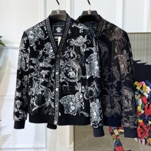 8 VRSC Baroque Medusa Pattern Greek Key Border Collar Jacket