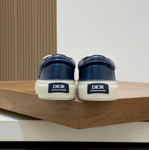 DXR CD Low-Top Oblique Leather Trainers – Navy Blue