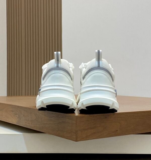 DXR Technical Mesh & Leather Trainers – White & Grey