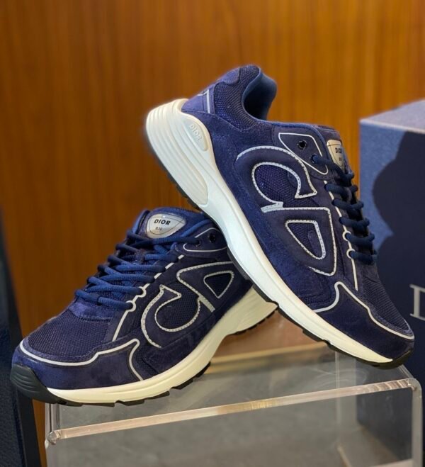 8 DXR CD Navy Blue Suede & Technical Mesh Trainers