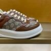 80c33c91 GCCI Low-Top Monogram Trainers with Contrast Panels - Dark Brown