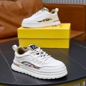 FND Low-Top Chunky Trainers with Patterned Side Detail - White