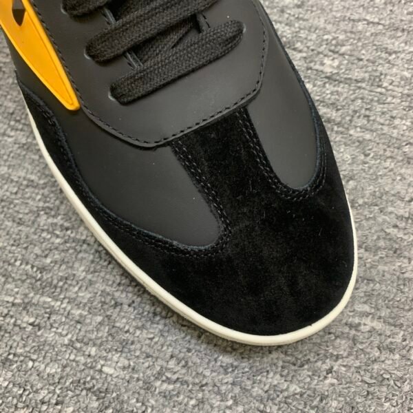 FND Black Trainers with Contrast Yellow Panels