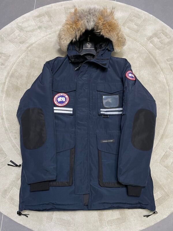 CG Utility Parka Coat with Fur-Trim Hood - Navy Blue