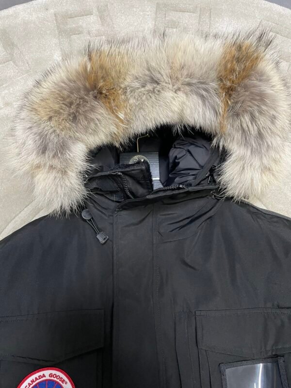 CG Utility Parka Coat with Fur-Trim Hood - Black