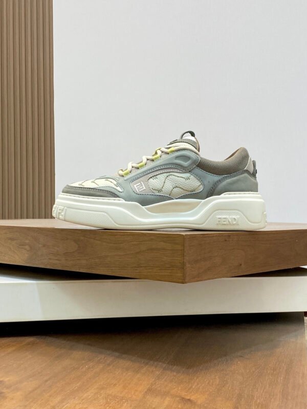 FND Chunky Trainers with Lime Accents - Green/White