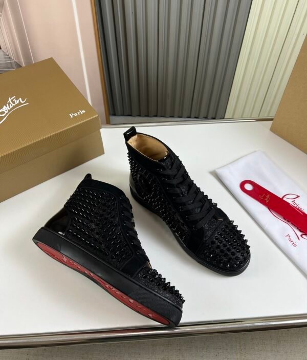 CLB High-Top Trainers in Black with All-Over Stud Panel Details