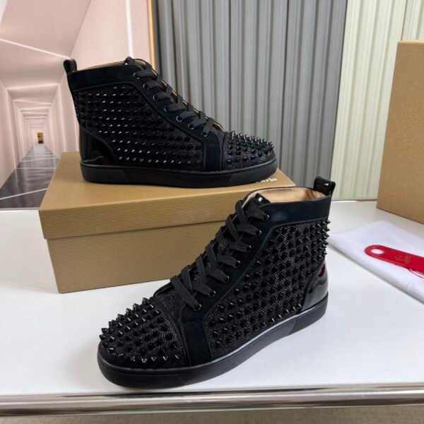 CLB High-Top Trainers in Black with All-Over Stud Panel Details