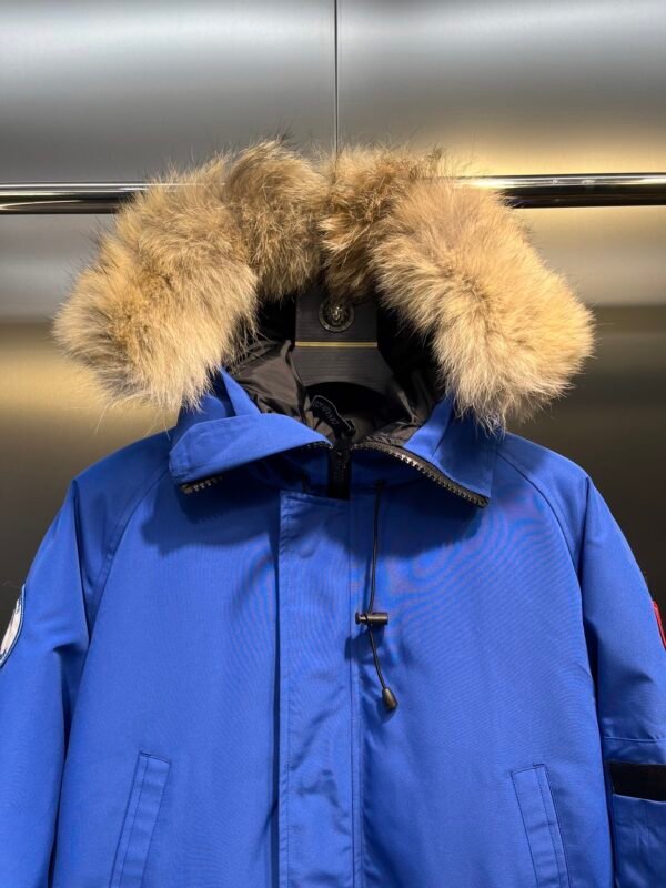 CG Fur-Trim Hooded Jacket with Utility Pockets - Blue