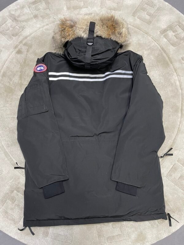 CG Utility Parka Coat with Fur-Trim Hood - Black