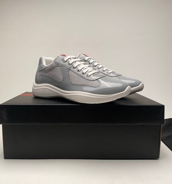 85e5b558 PRDA Trainers with Mesh Panels and Contrast Smooth Overlays - Grey