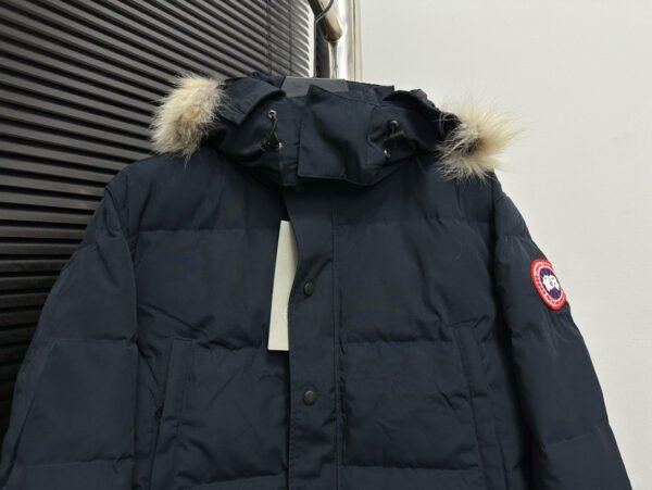 CG Hooded Puffer Jacket with Faux Fur Trim - Navy Blue