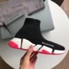 BLNCG Sock-Style Trainers with Contrast Sole - Black/Pink