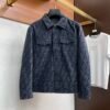 FND All-Over Pattern Button-Front Jacket - Navy Blue