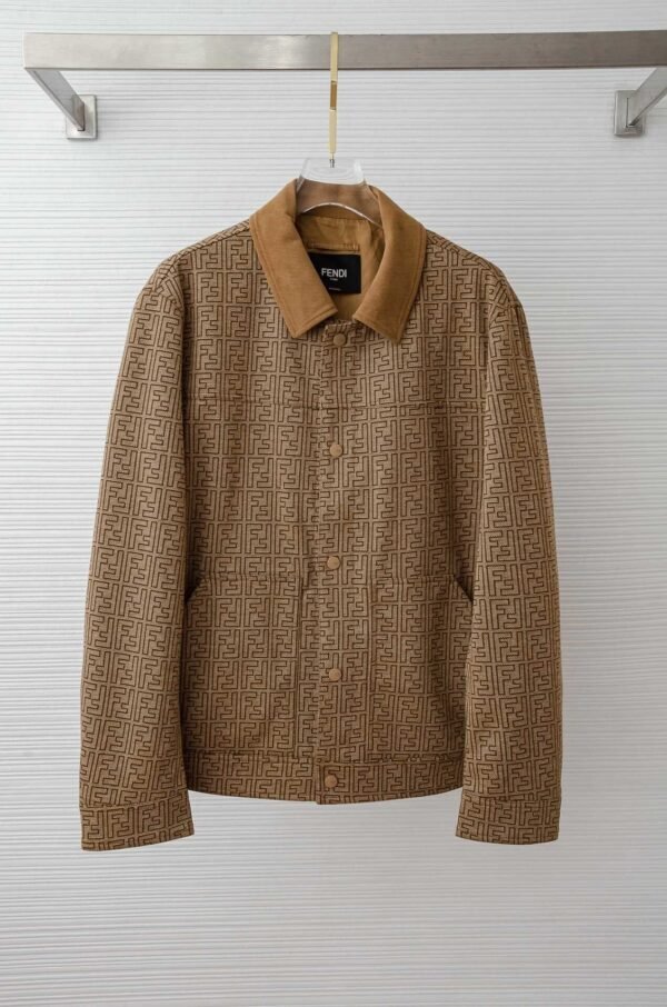 FND Monogram Snap-Button Jacket - Brown