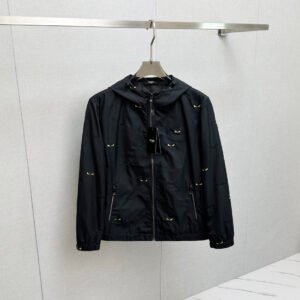 8834a3ae FND All-Over Eye Motif Hooded Jacket - Black