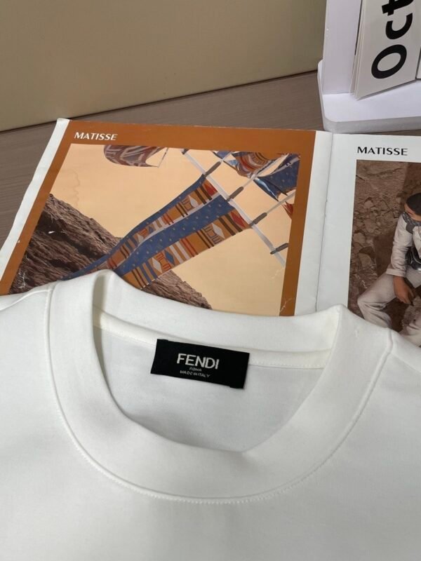 885d847a FND Crew Neck Jumper with Graphic Eye Motif - White