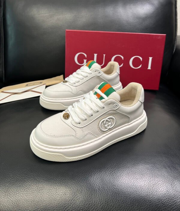 GCCI Trainers with Logo Patch Detail - White