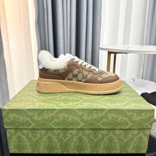 8a62c5a8 GCCI Monogram Trainers with Plush-Lined Collar - Brown