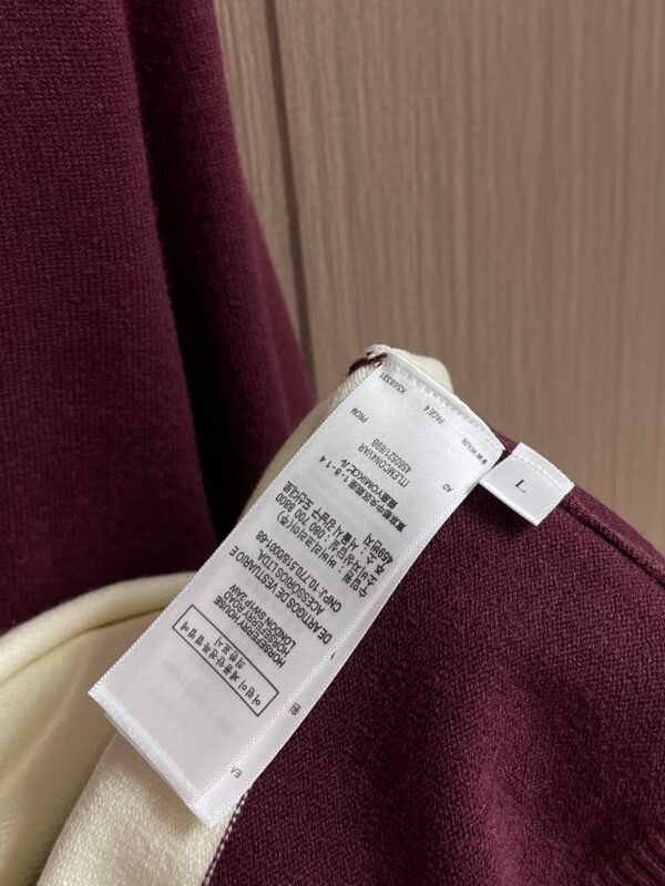 BRBY Color-Block Crew Neck Jumper - Burgundy