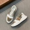 8adb5d89 BRBY Trainers with Check Panel and Strap - White/Beige