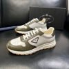 PRDA Low-Top Trainers in White with Olive Contrast Panels