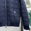 CD Quilted Jacket with Zip Pockets - Navy Blue