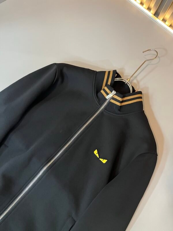 FND Zip-Up Jacket with Eye Motif - Black