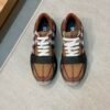 BRBY Trainers with Check Panel and Strap - Brown