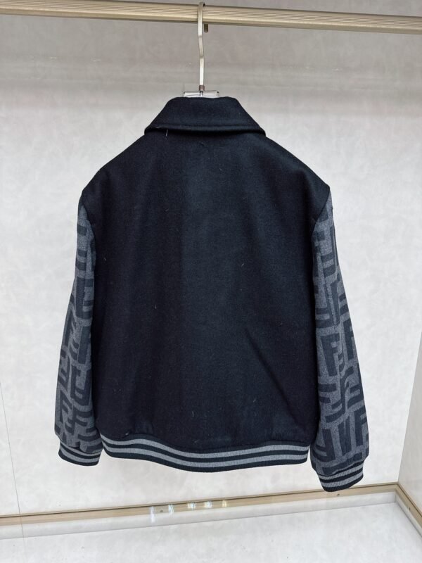 FND Contrast Sleeve Varsity Jacket - Black