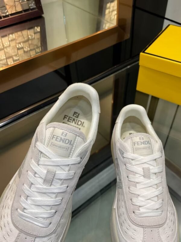 8c8a5c27 FND Low-Top Trainers with Logo Panel - White/Light Grey