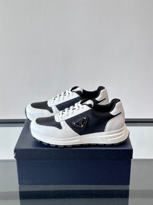 PRADA Low-Tap Trainers with Black and  White Contrast Panels