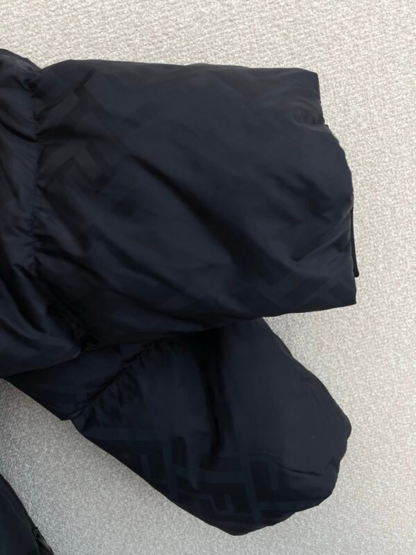 FND Hooded Puffer Jacket with Contrast Lining - Navy Blue