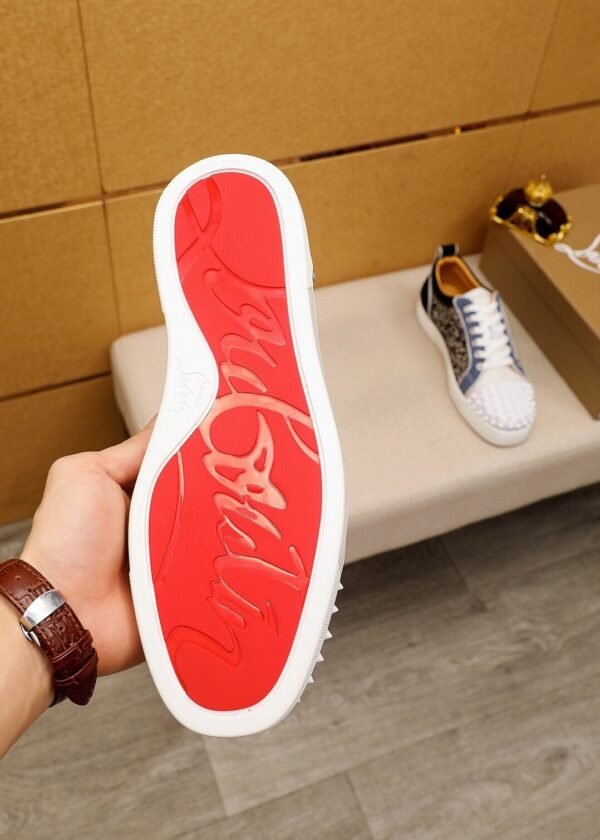 CLB Trainers with Studded Toe and Crystal-Effect Side Panels - Black/White