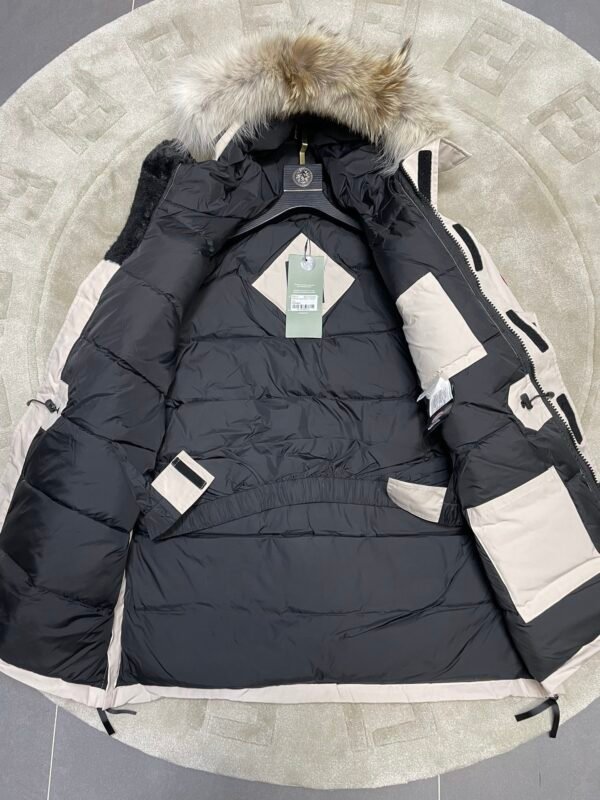 CG Utility Parka Coat with Fur-Trim Hood - White