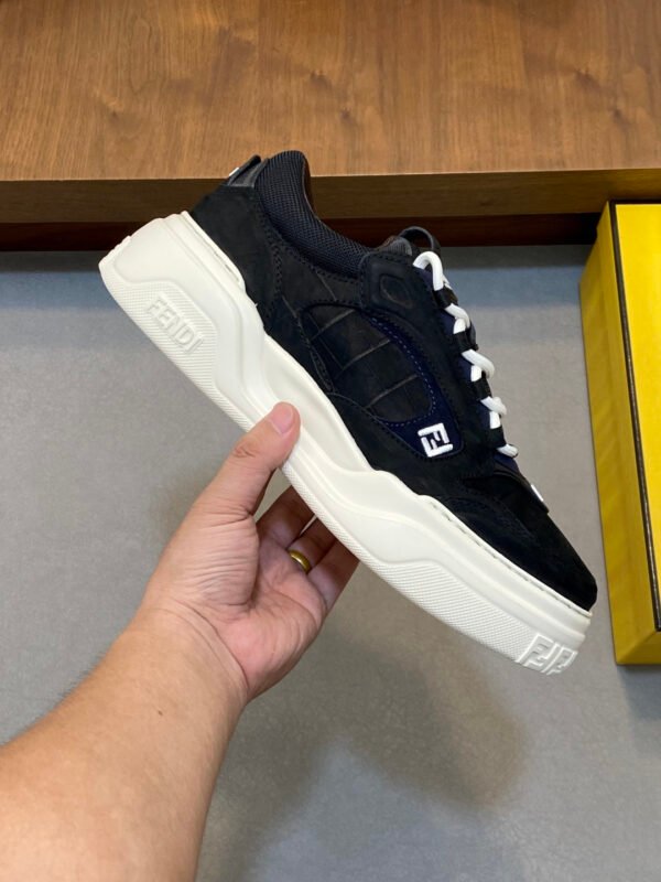 8e0dff5d FND Low-Top Chunky Trainers with Raised Panel Detail - Black