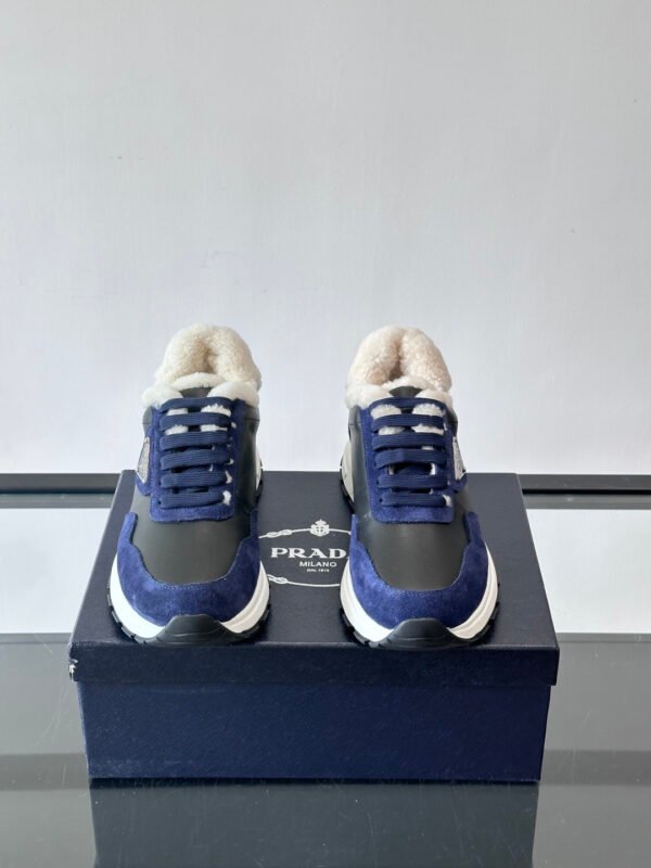 8f61ed7d PRDA Low-Top Trainers with Plush Lined Collar - Navy