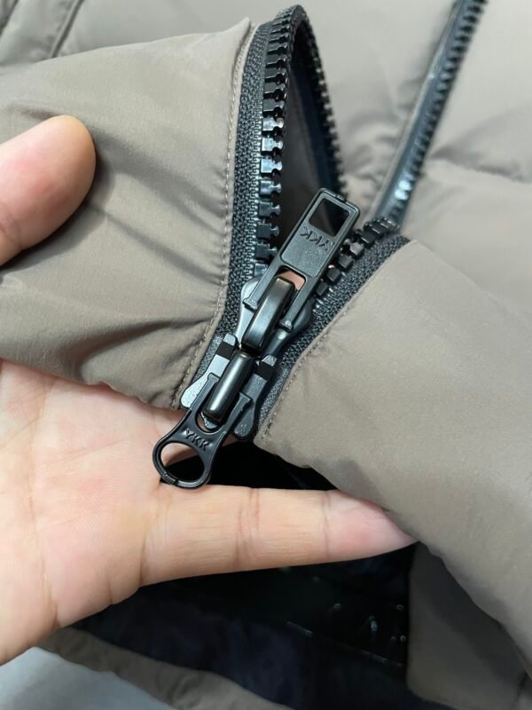 CG Hooded Zip-Up Puffer Jacket - Beige