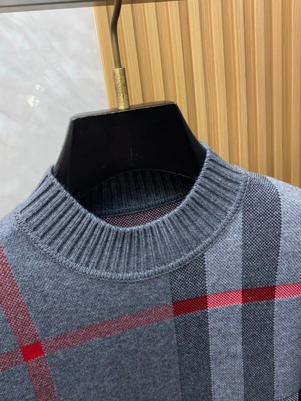 8fe713bf BRBY Check Knit Crew Neck Jumper - Grey