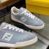 8fea2f64 FND Low-Top Trainers with Logo Panel - Soft Grey/Light Blue