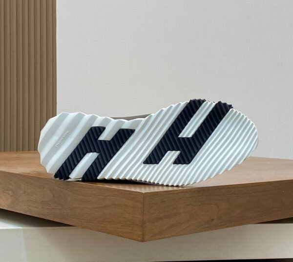 HRMS Circuit Board Pattern Suede & Leather Trainers – Black