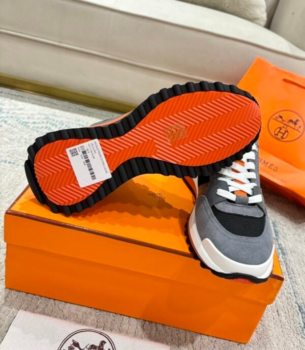 HRMS Low-Top Suede Mesh & Leather Trail Trainers – Grey & Black